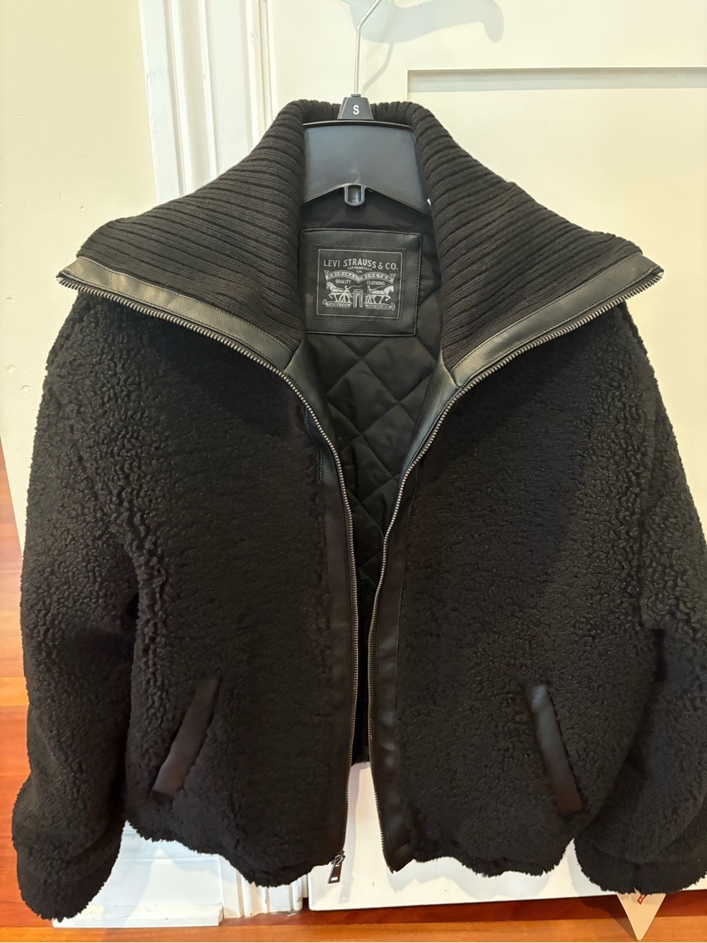 Levi's Black Sherpa Zip-Up Jacket